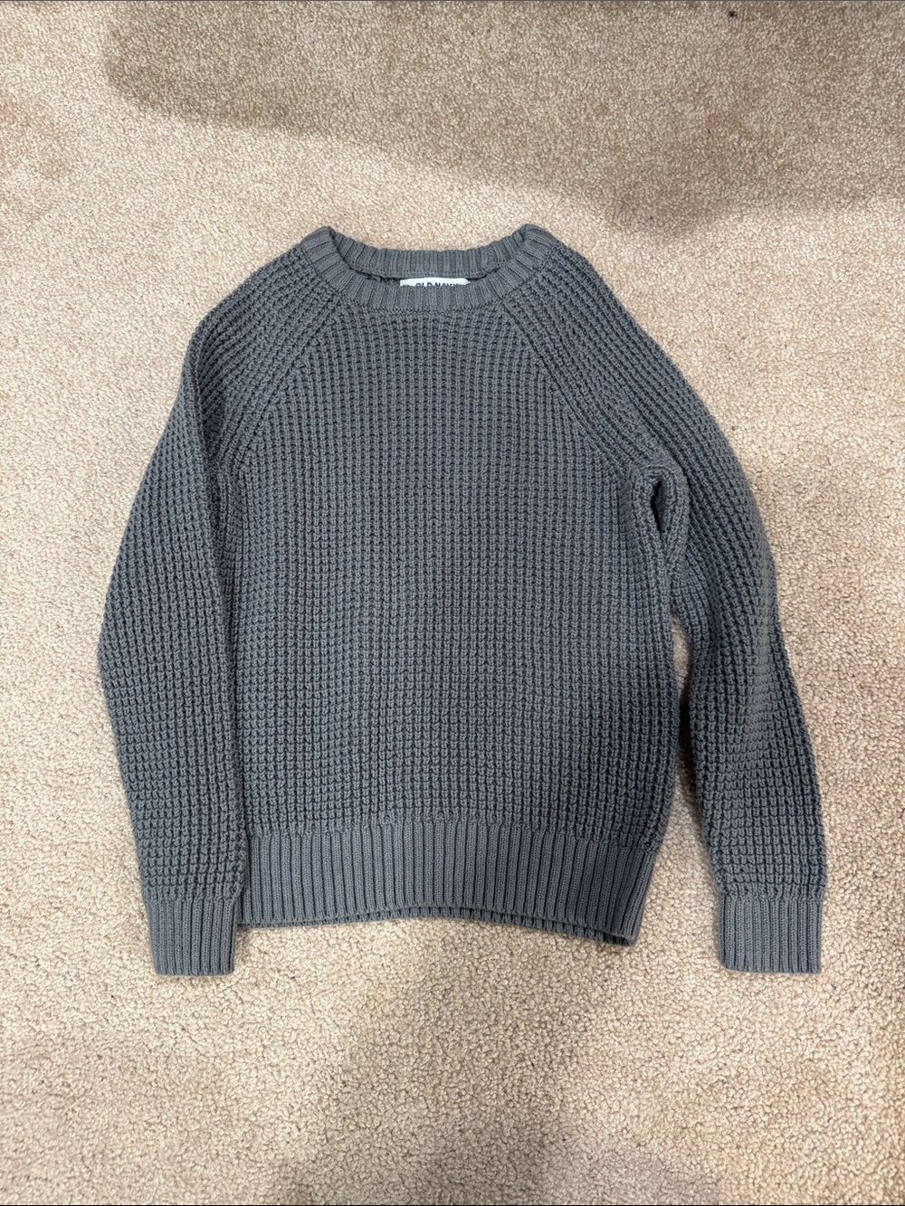 Old Navy’s Classic Boy’s Crewneck Waffle Knit Sweater - Charcoal
